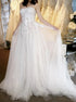 A Line Strapless Tulle Appliques Prom Dress LBQ4216